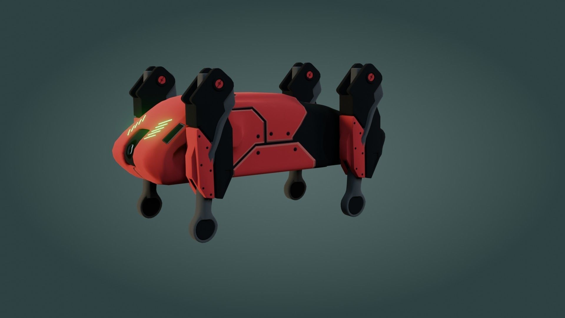 Sci-Fi Robot Dog - Game Ready - PBR Low-poly 3D model_11