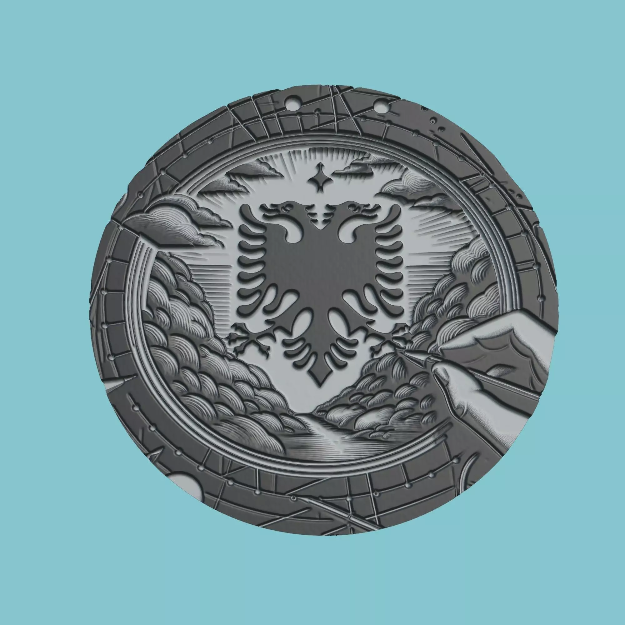 Albania Map Medallion 3D print model_0