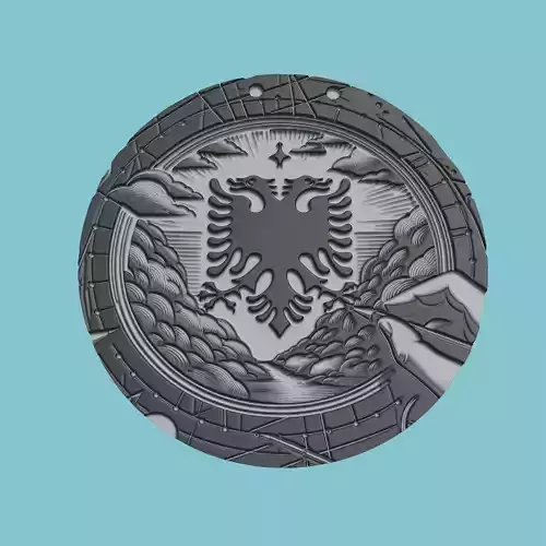 Albania Map Medallion 3D print model