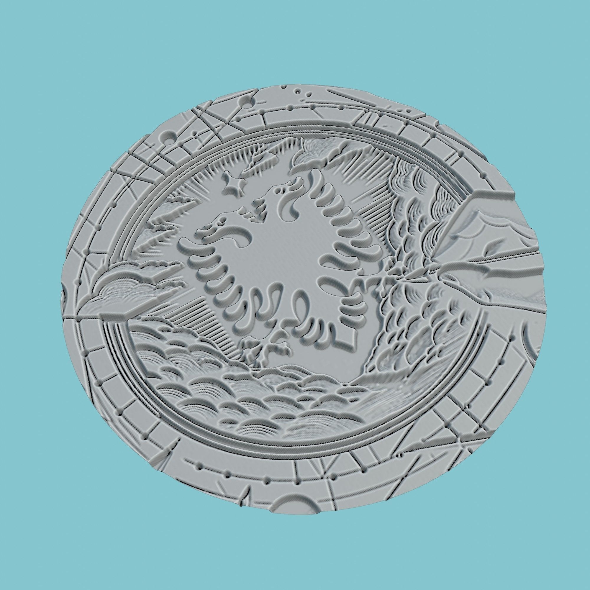 Albania Map Medallion 3D print model_3