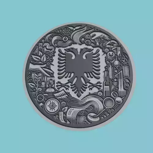 Albania Map Medallion