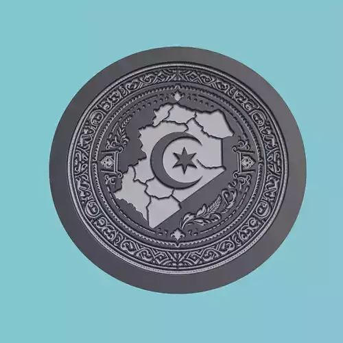 Algeria Map Medallion 3D print model