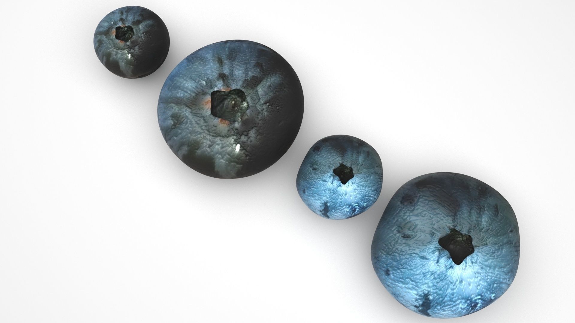 Blueberries Set 3D model_3