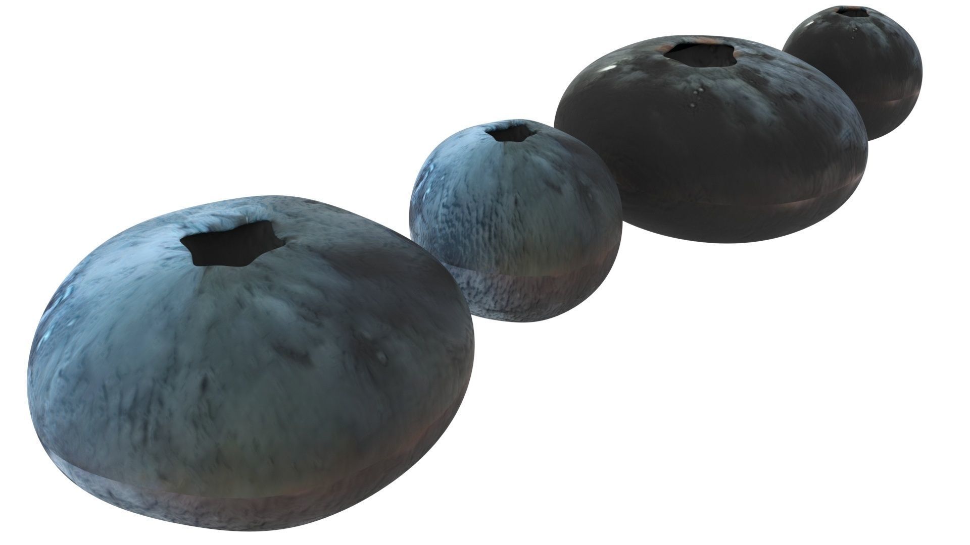 Blueberries Set 3D model_8