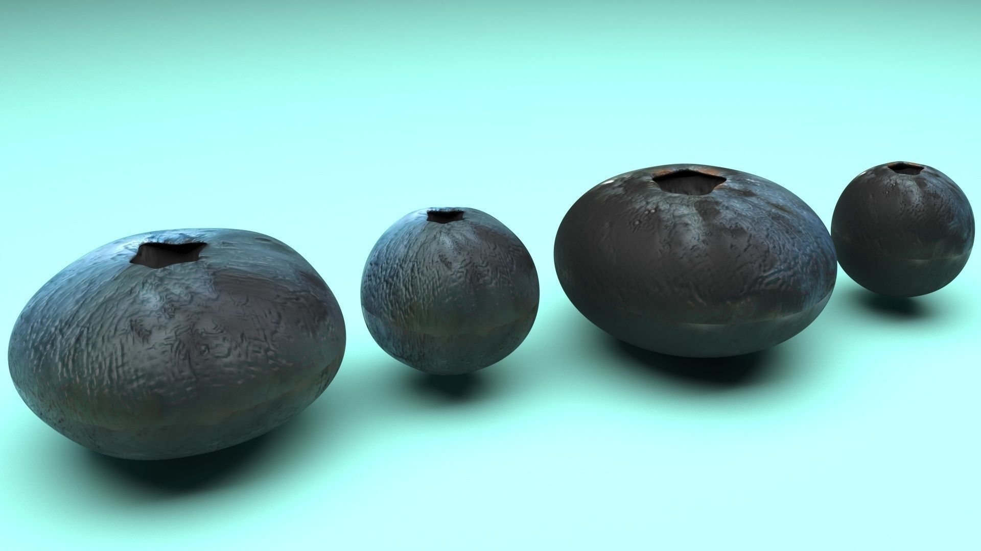 Blueberries Set 3D model_6