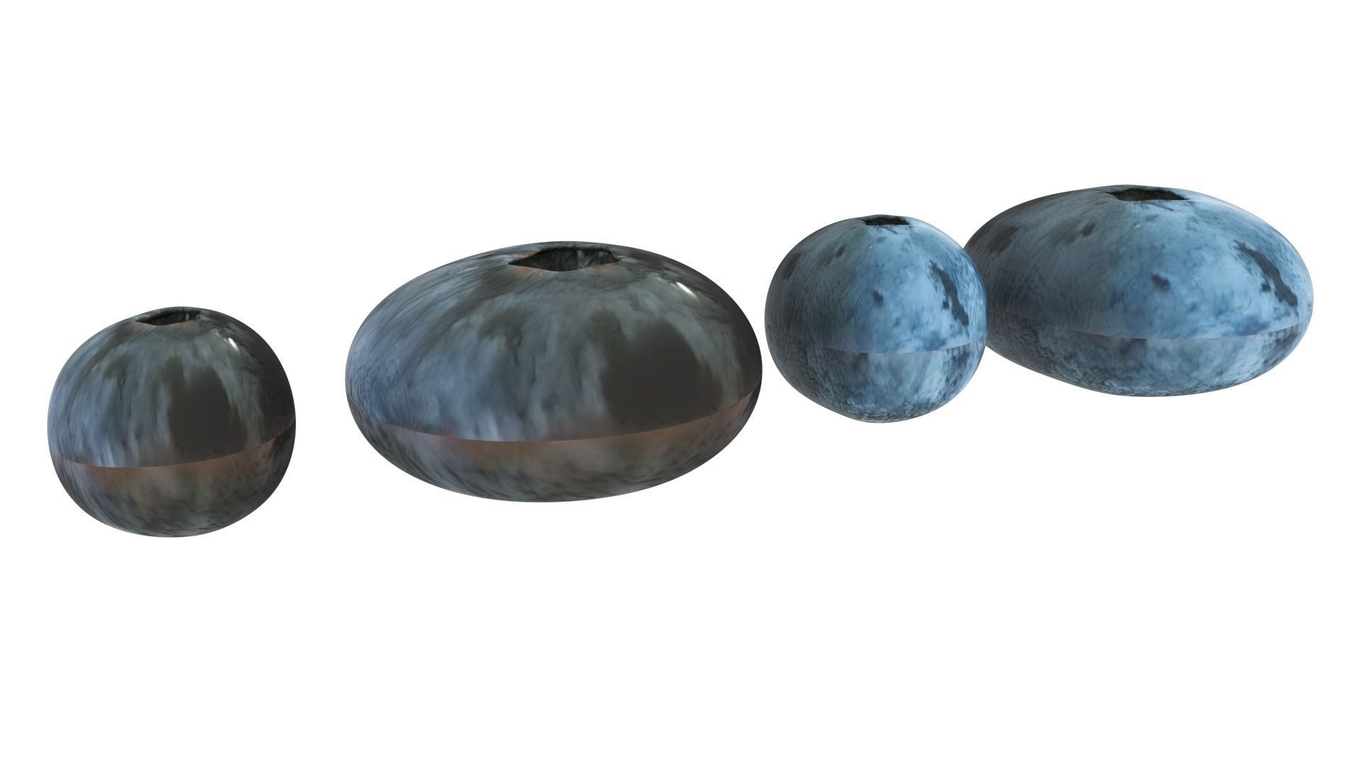 Blueberries Set 3D model_10