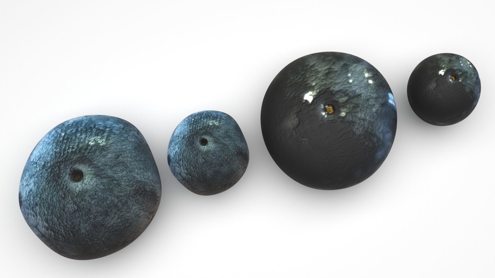Blueberries Set 3D model_4