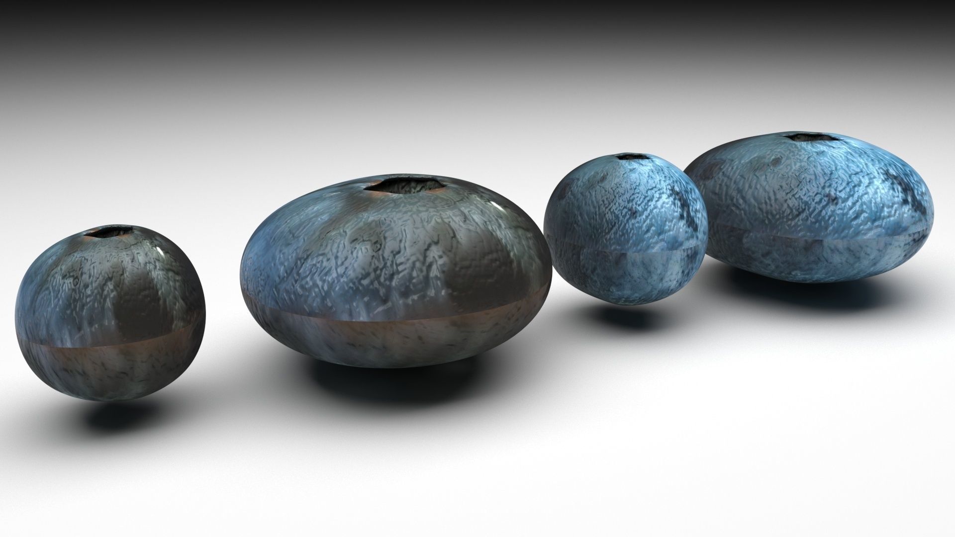 Blueberries Set 3D model_2