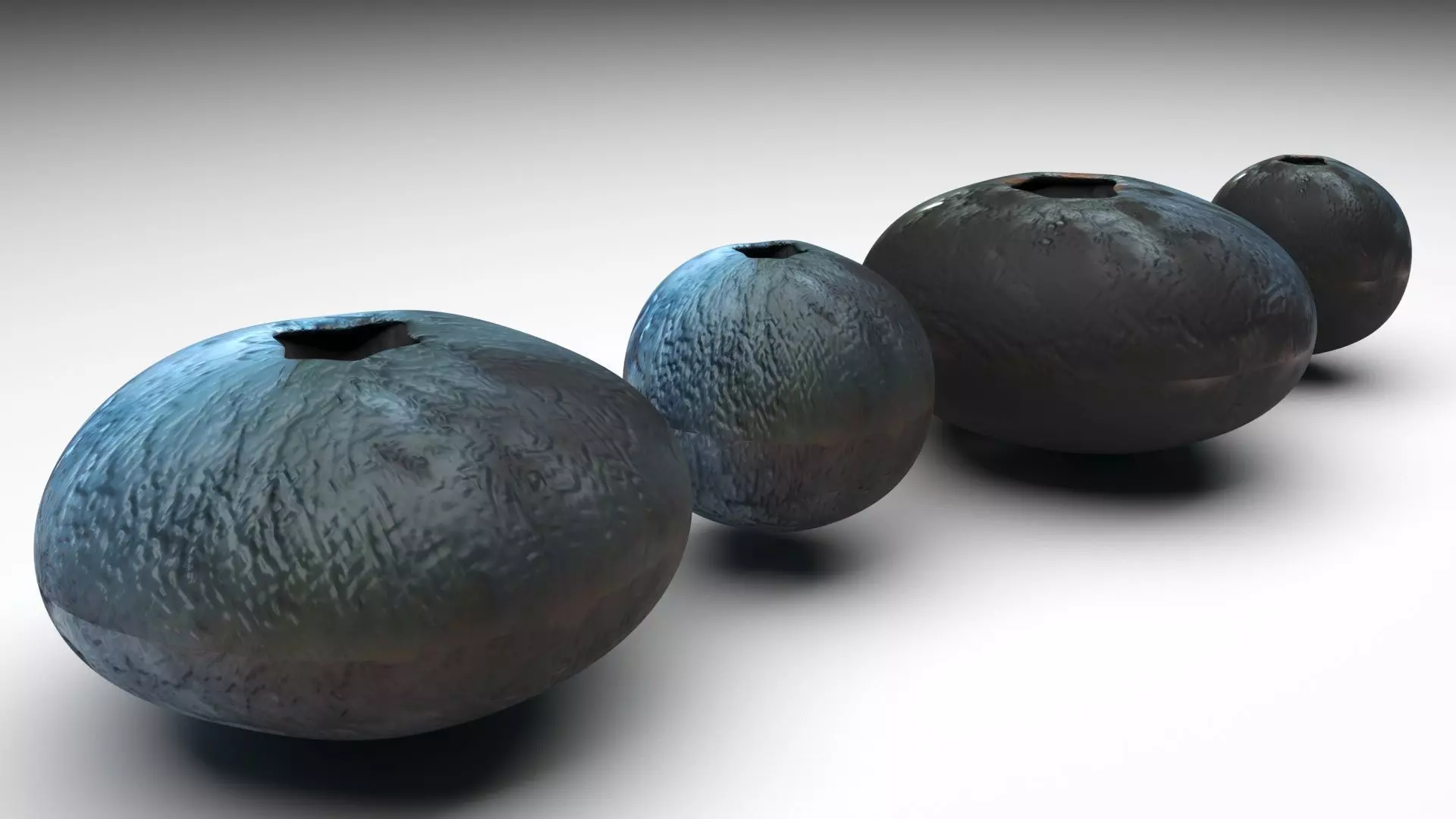 Blueberries Set 3D model_0