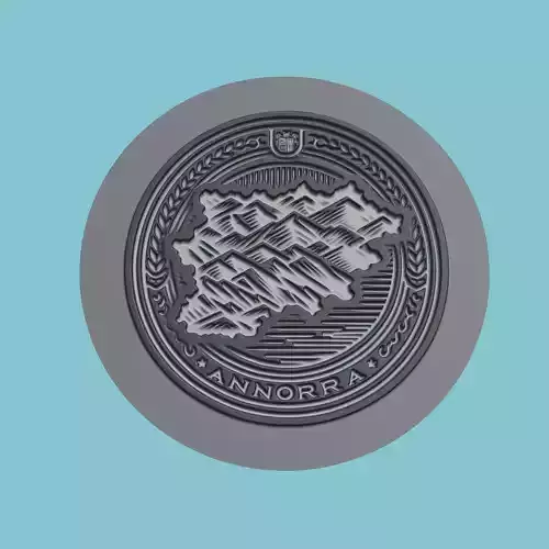 Andorra Map Medallion 3D print model