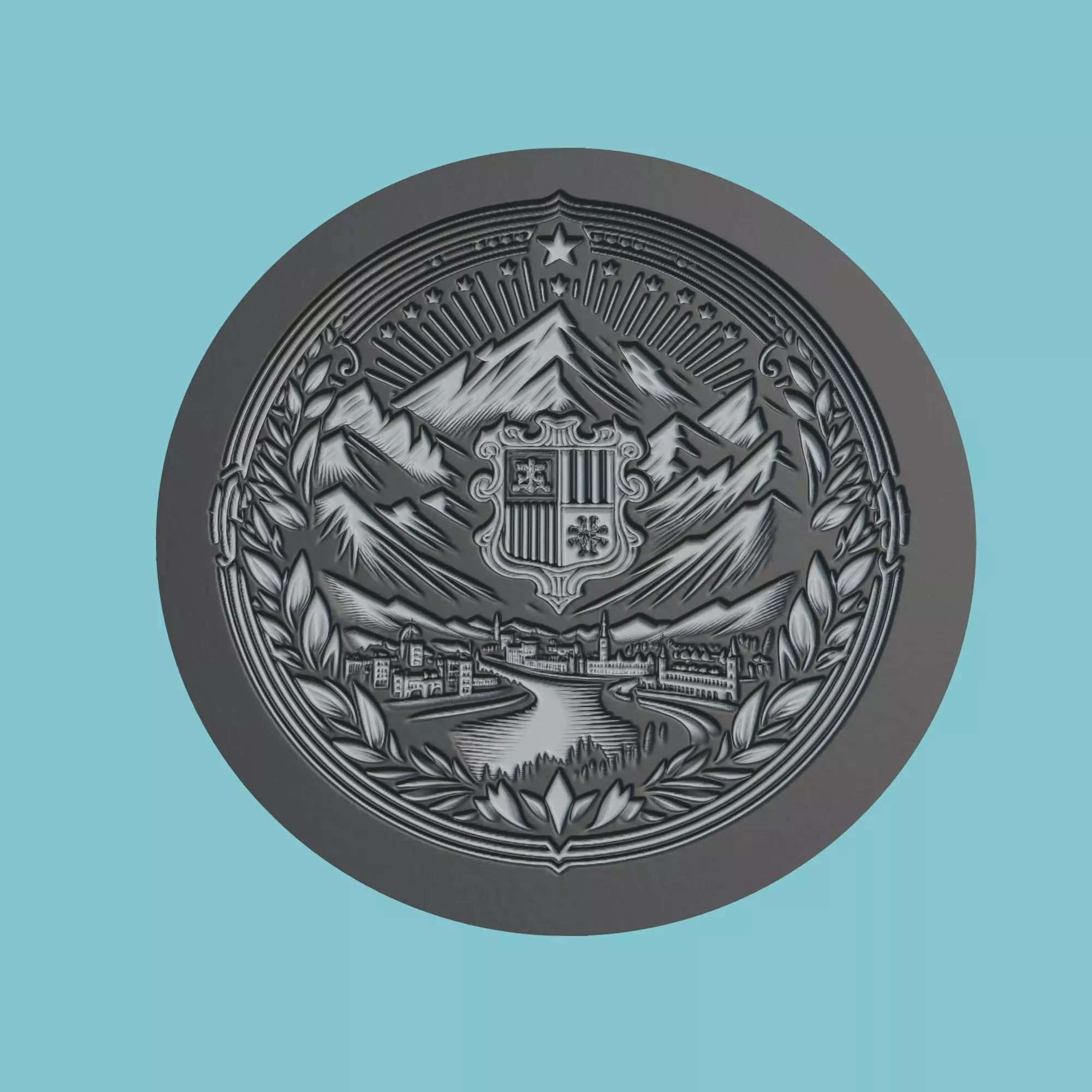 Andorra Map Medallion 3D print model_0