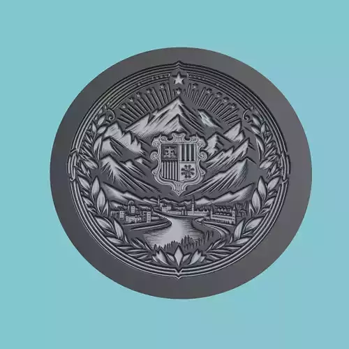 Andorra Map Medallion