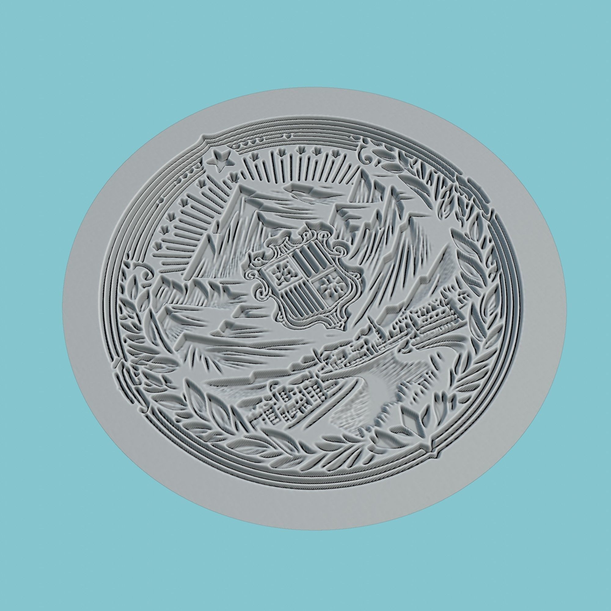 Andorra Map Medallion 3D print model_3