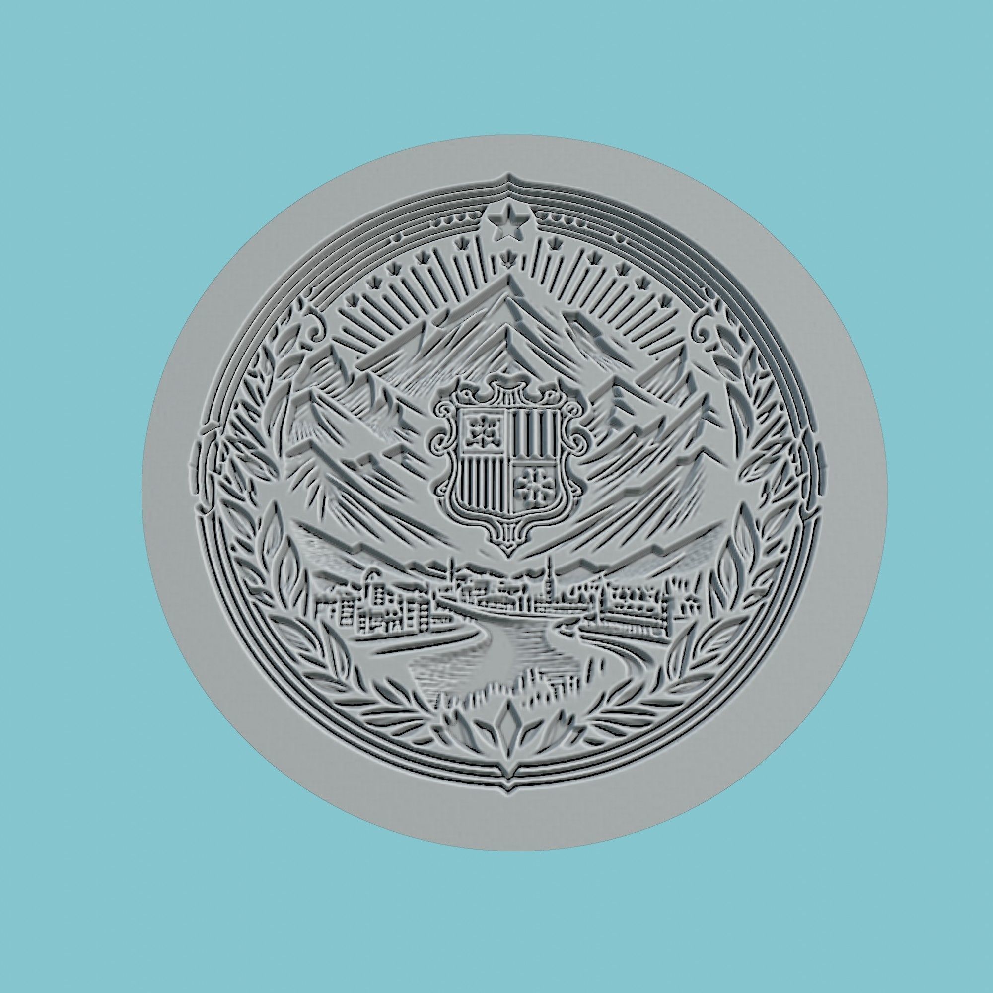 Andorra Map Medallion 3D print model_2