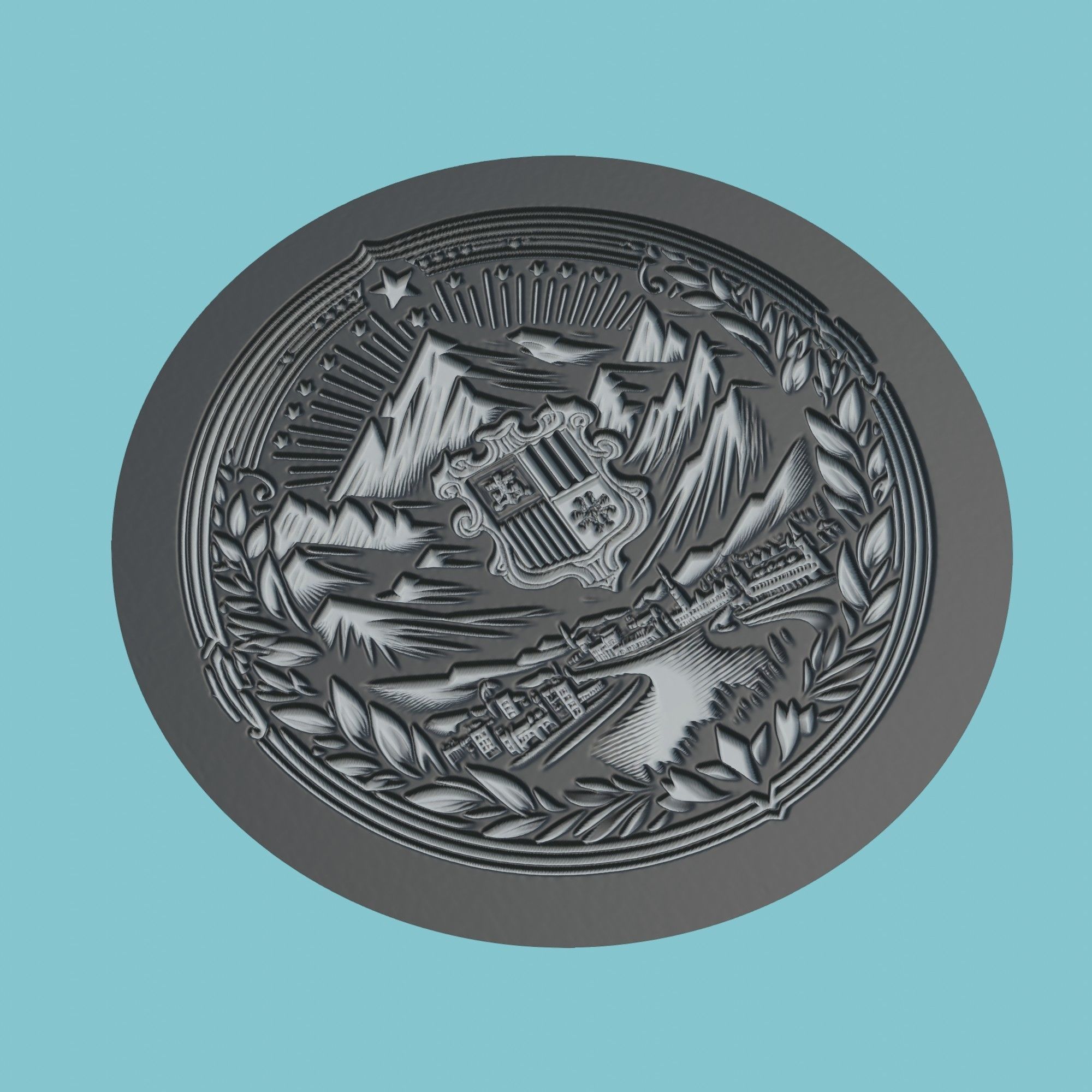 Andorra Map Medallion 3D print model_1