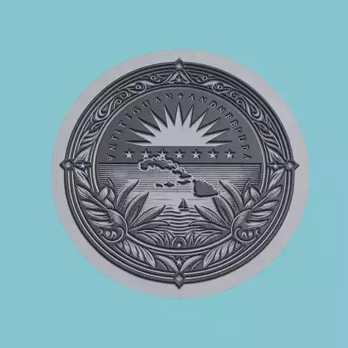 Antigua and Barbuda Map Medallion