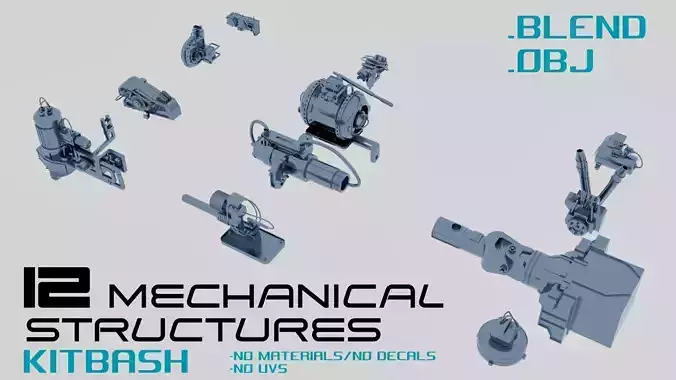 12 Mechanical Structures Kitbash
