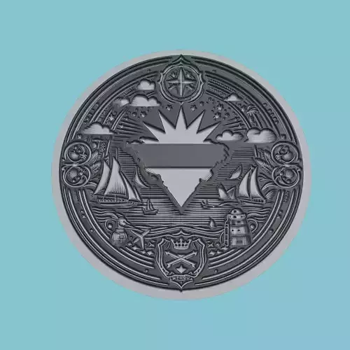 Antigua and Barbuda Map Medallion