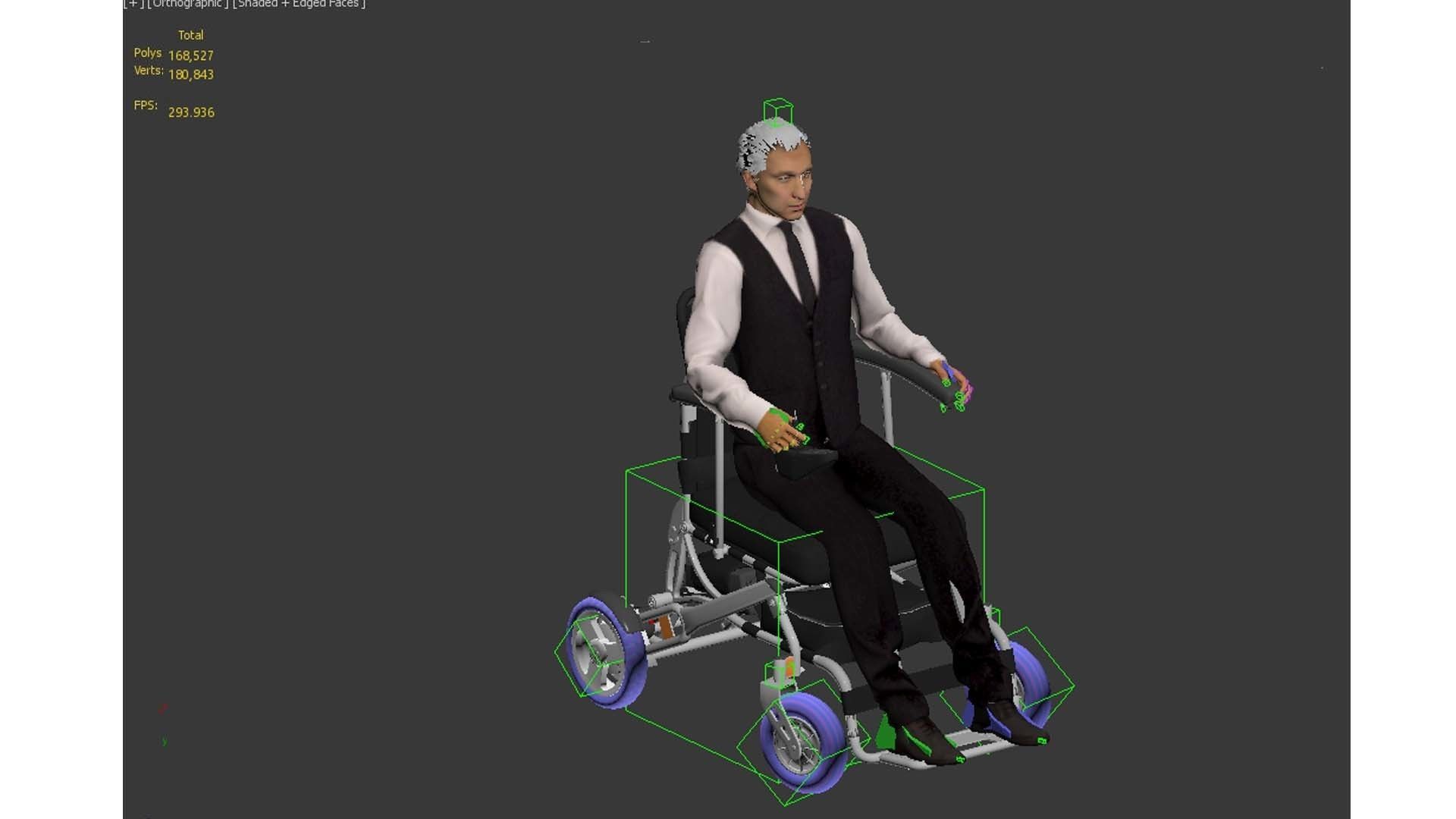 wheelchair Low-poly 3D model_11