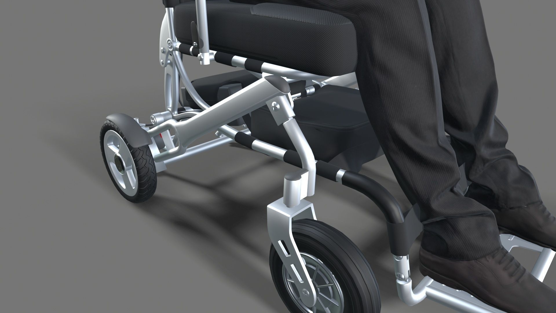 wheelchair Low-poly 3D model_8