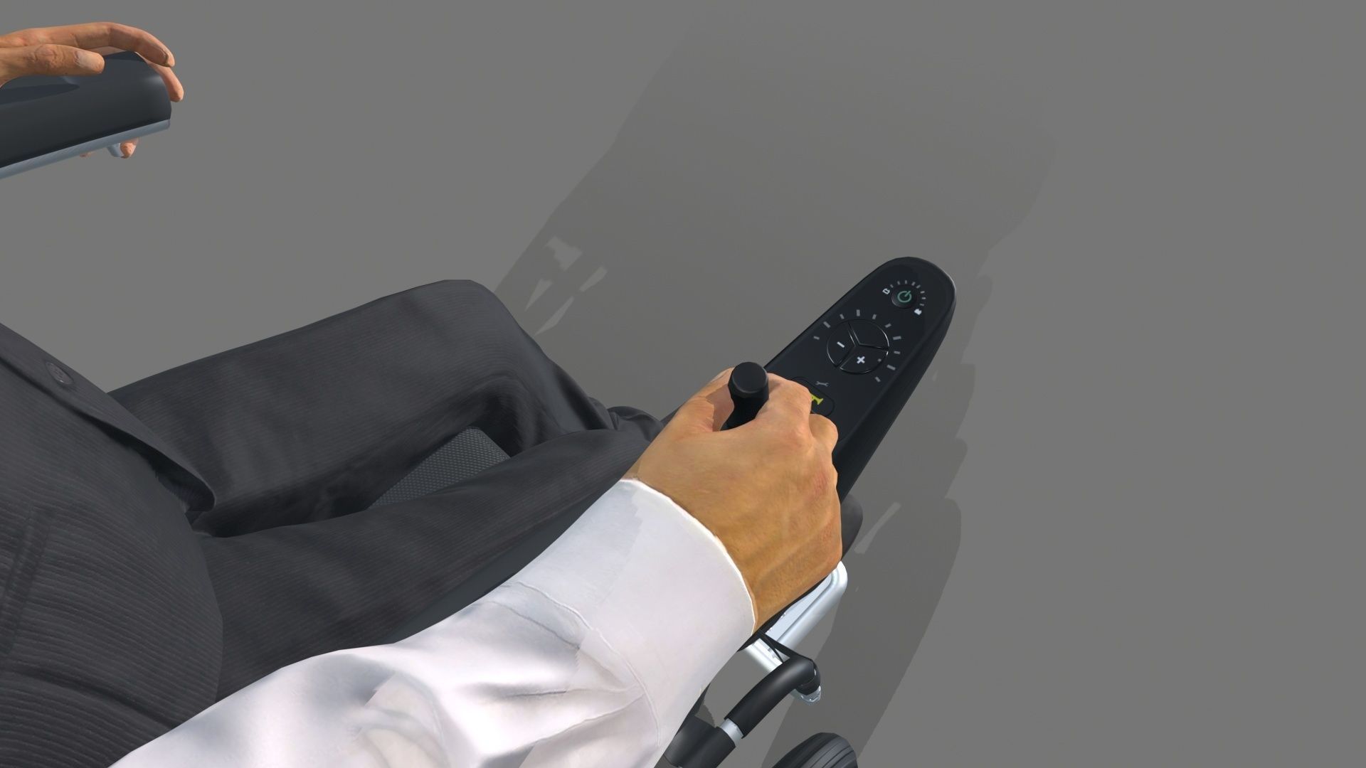 wheelchair Low-poly 3D model_5