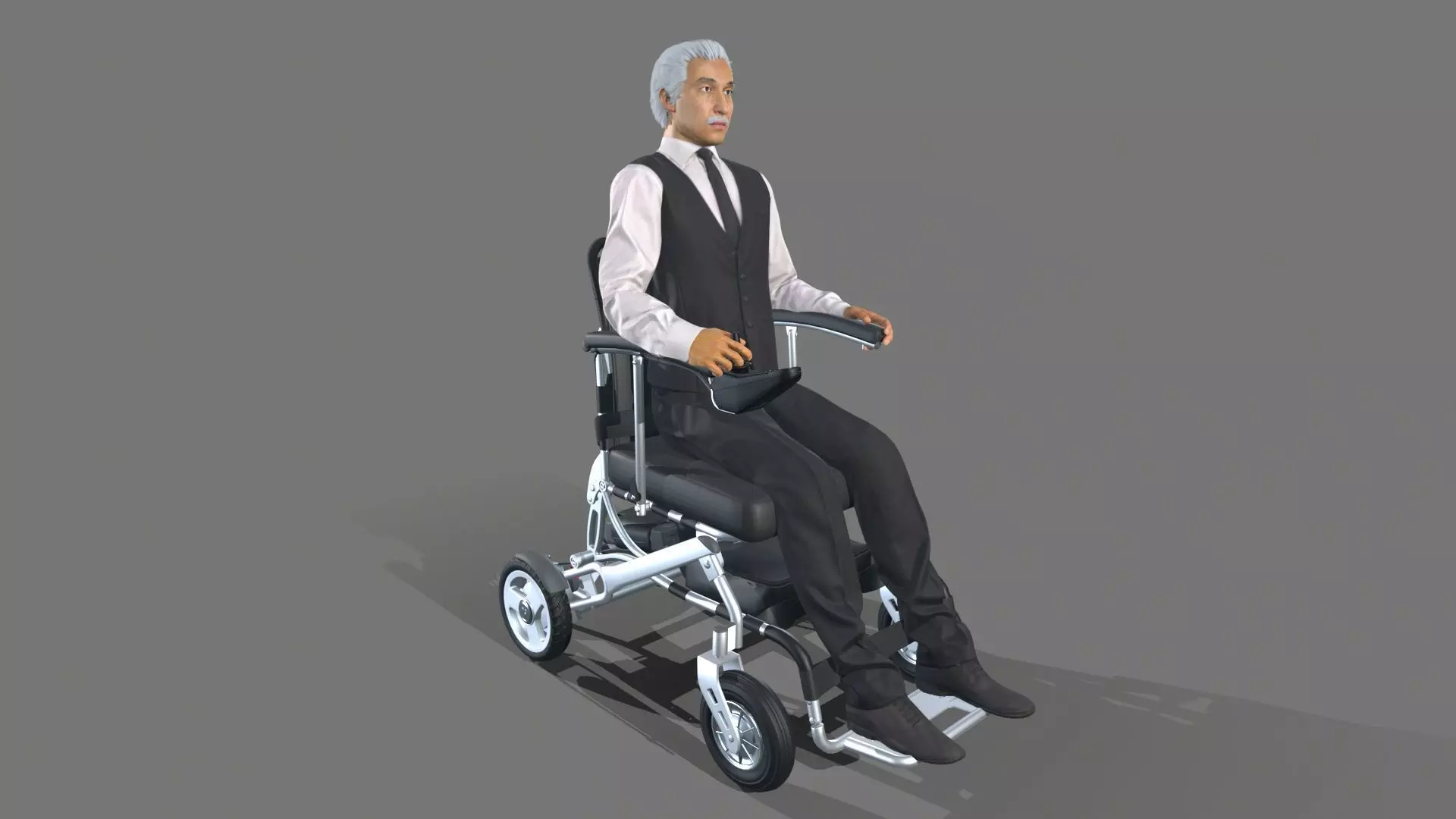 wheelchair Low-poly 3D model_0