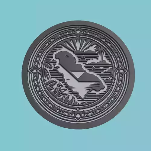 Antigua and Barbuda Map Medallion