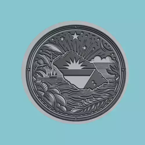 Antigua and Barbuda Map Medallion
