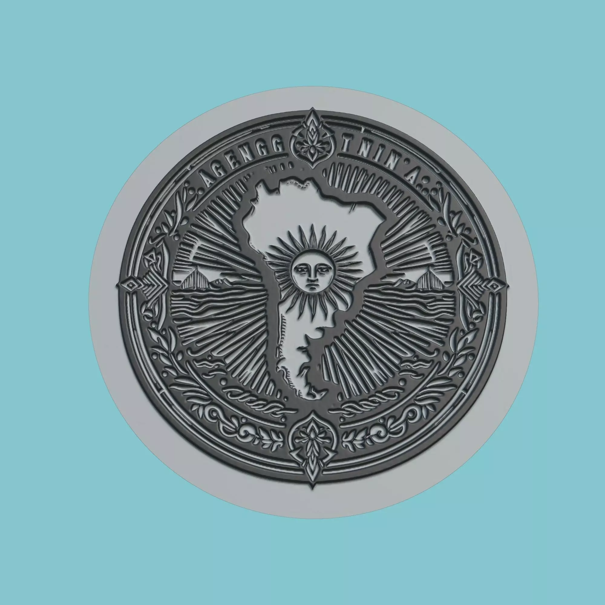 Argentina Map Medallion 3D print model_0