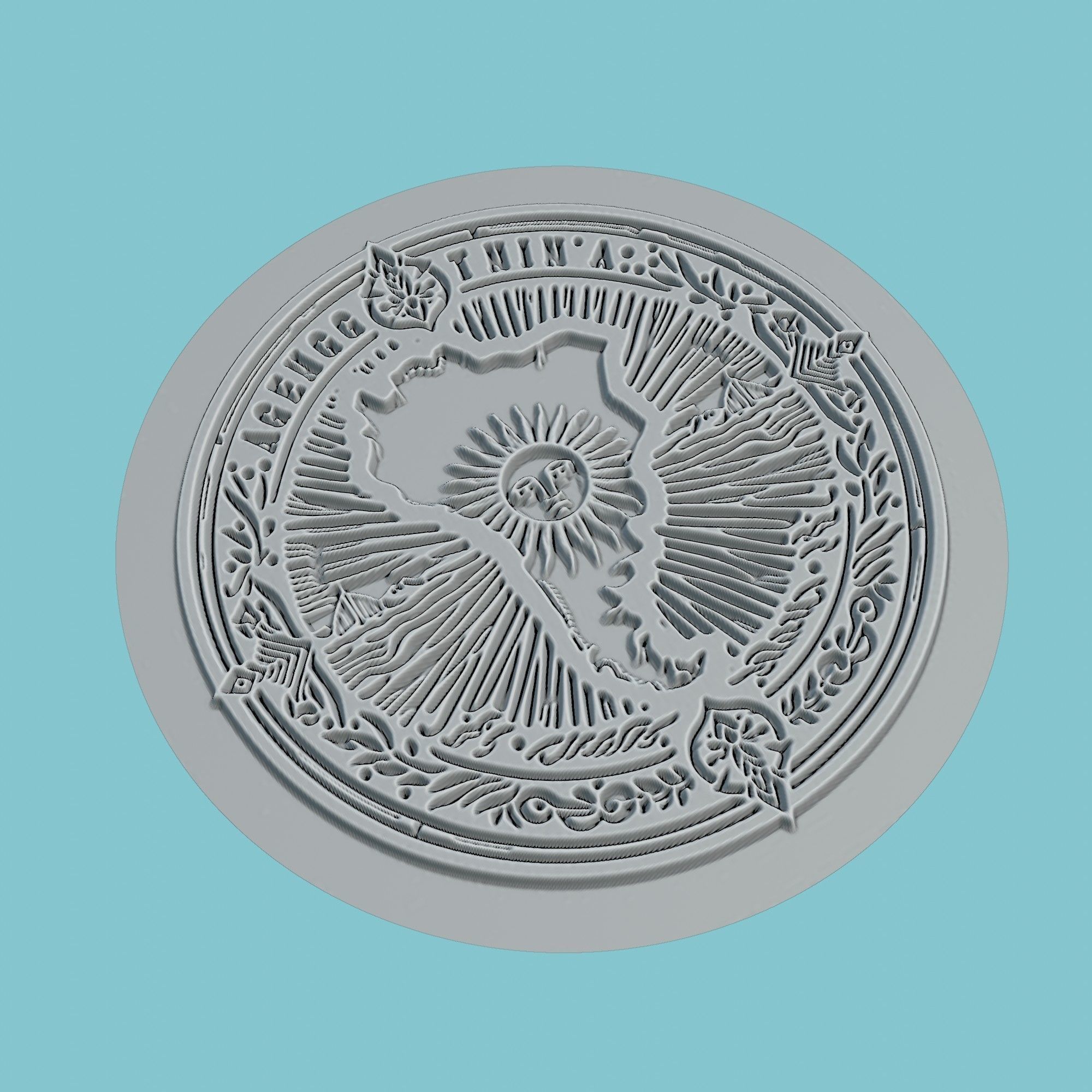 Argentina Map Medallion 3D print model_3