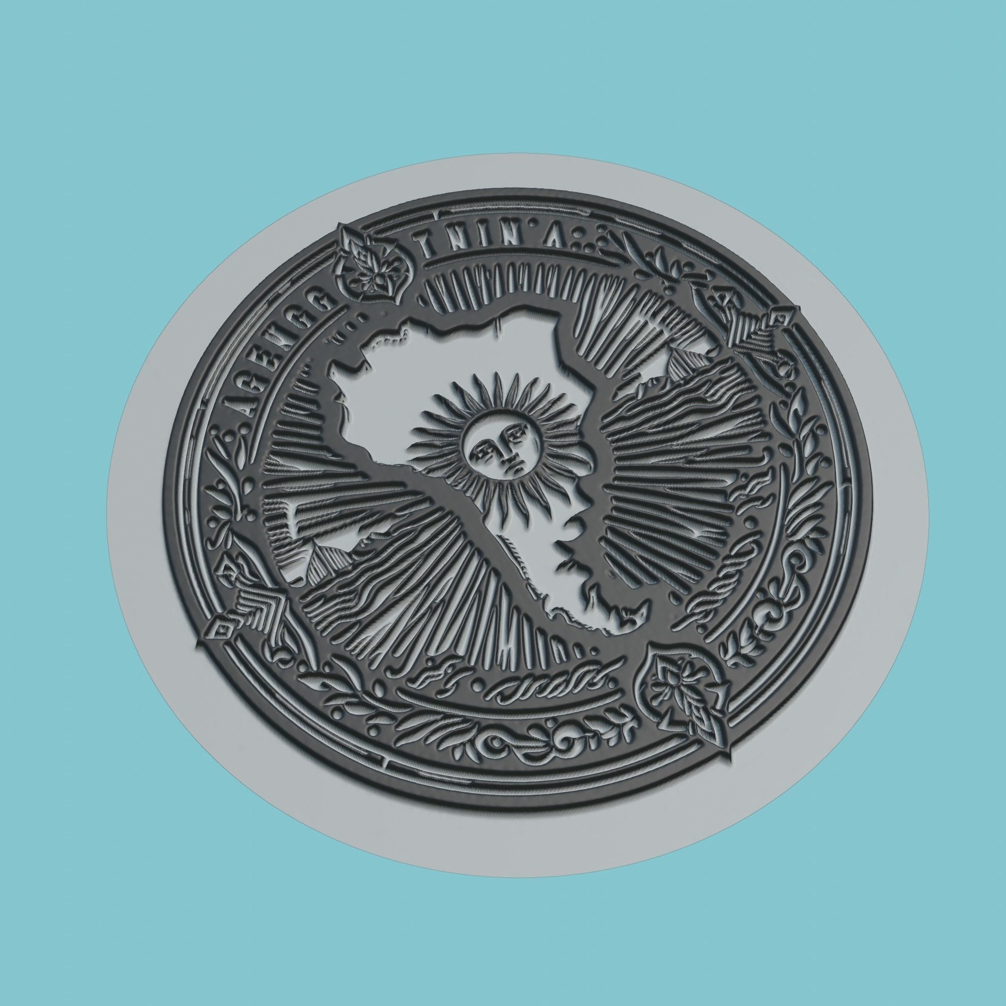 Argentina Map Medallion 3D print model_1