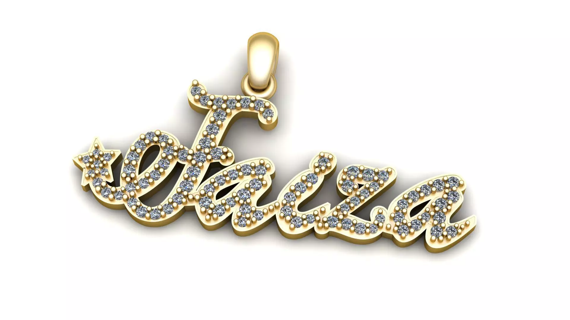 Women Fashion Names Diamond Pendant 3d Printable Model 3D print model