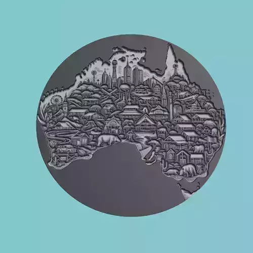 Australia Map Medallion
