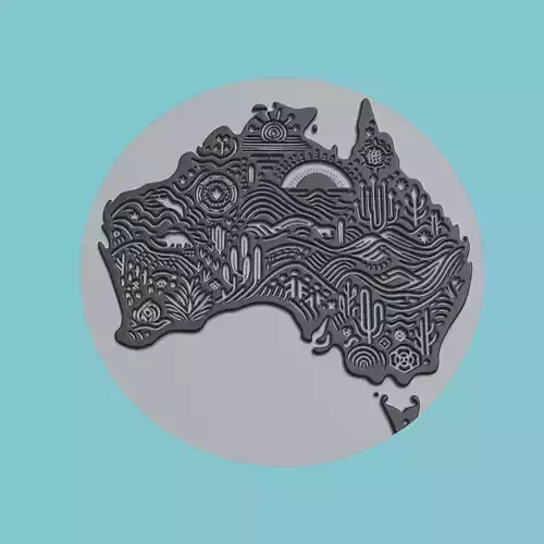 Australia Map Medallion