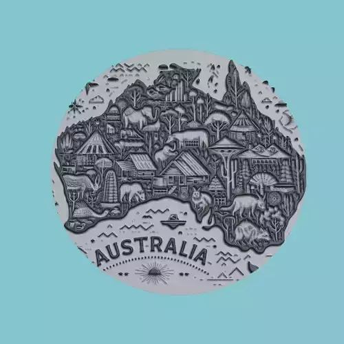 Australia Map Medallion