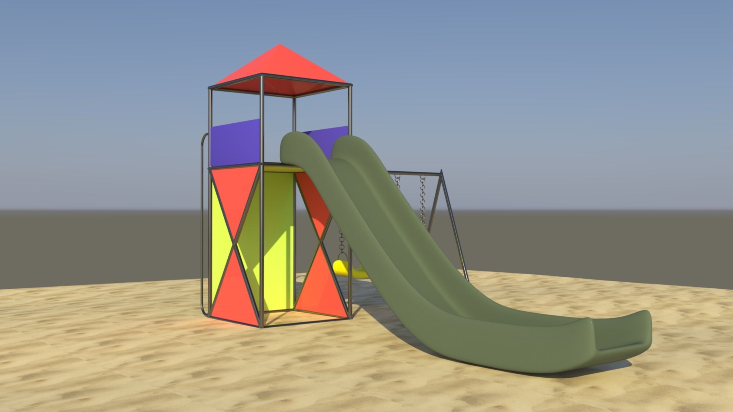 Slide geometry 3D model_6