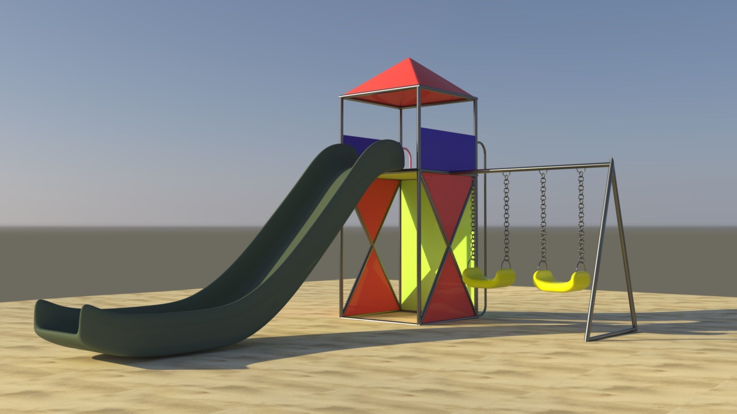 Slide geometry 3D model_1
