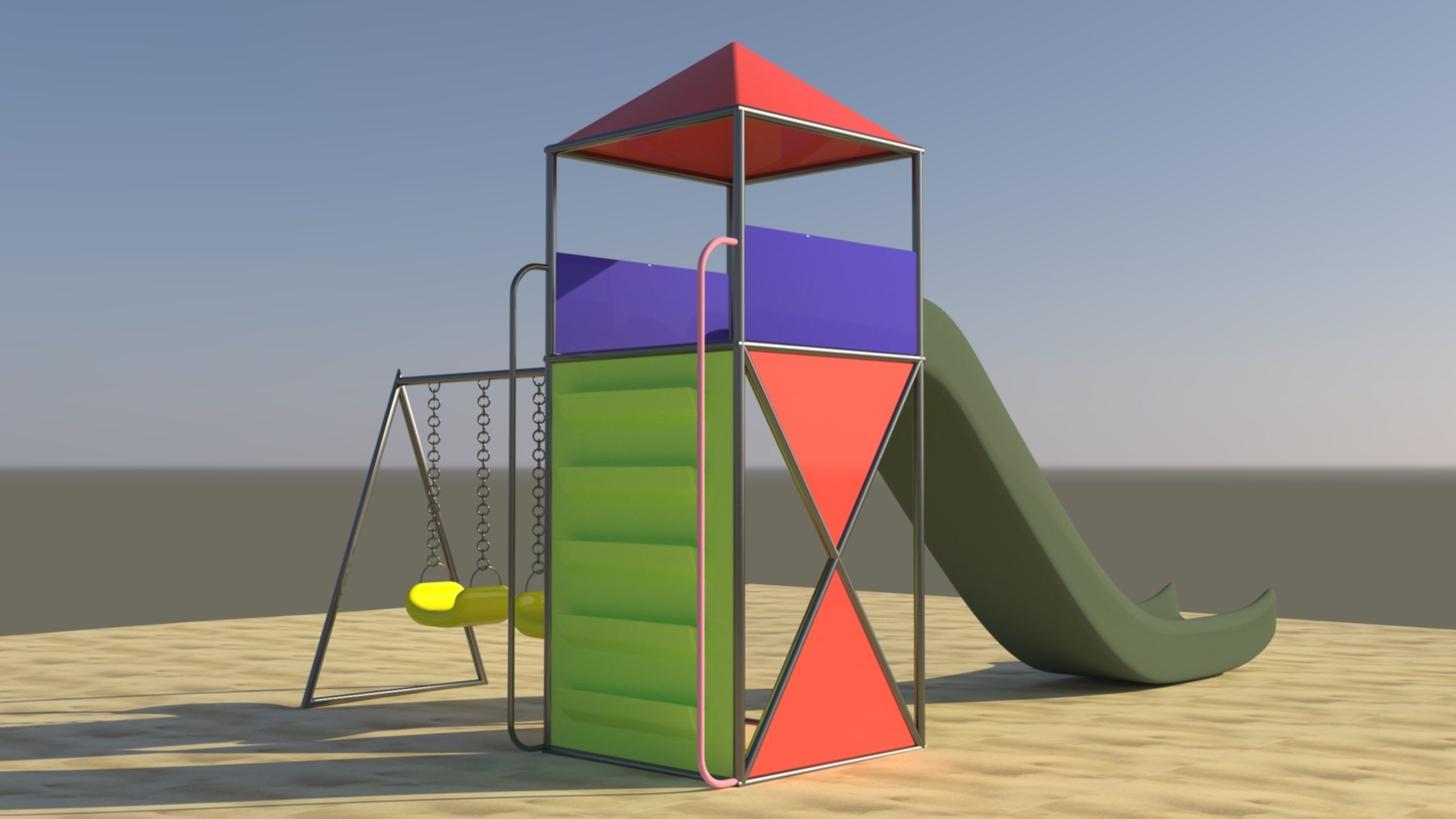 Slide geometry 3D model_5