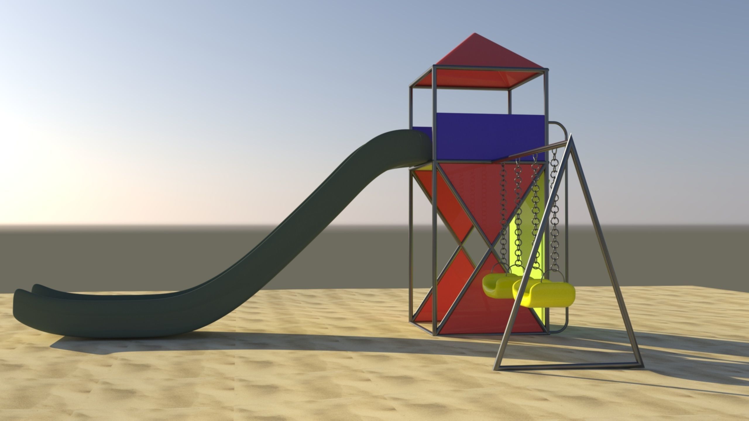 Slide geometry 3D model_2