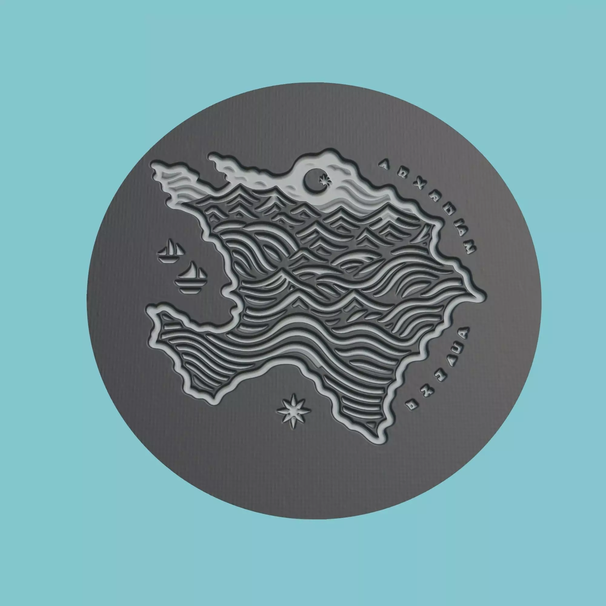 Azerbaijan Map Medallion 3D print model_0