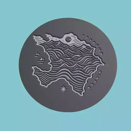 Azerbaijan Map Medallion