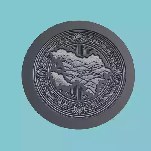 Azerbaijan Map Medallion