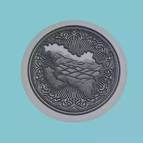 Azerbaijan Map Medallion
