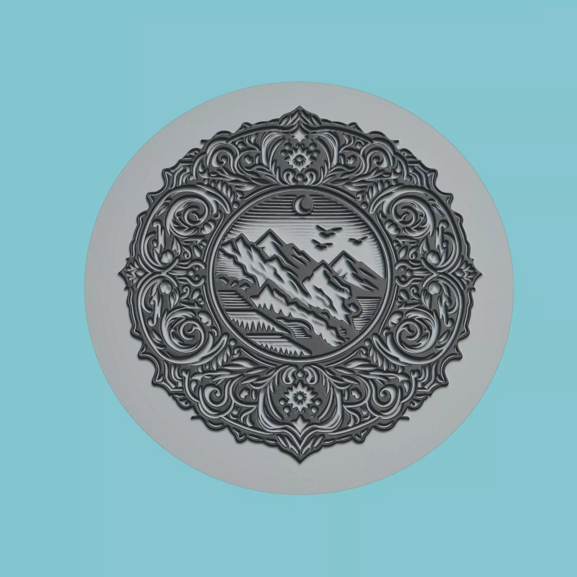 Azerbaijan Map Medallion 3D print model_0
