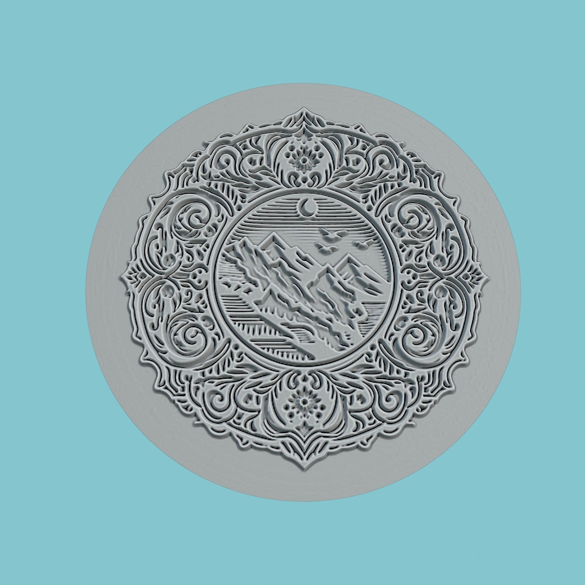 Azerbaijan Map Medallion 3D print model_2