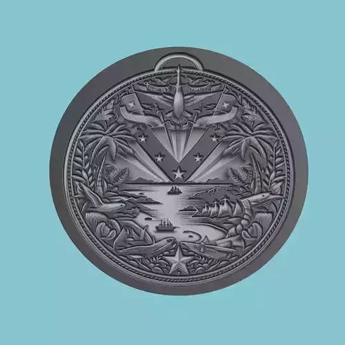 Bahamas Map Medallion