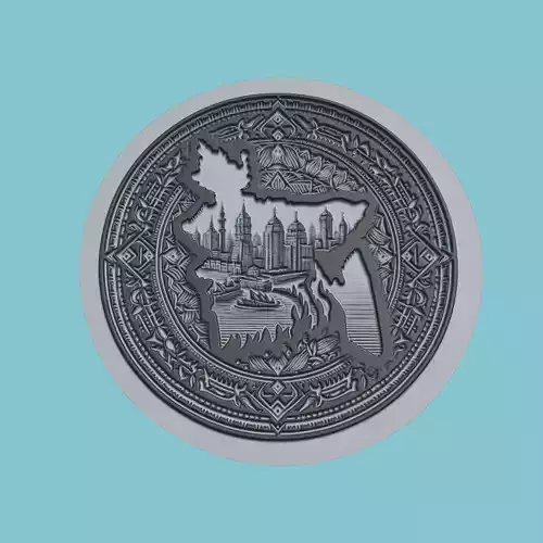 Bangladesh Map Medallion