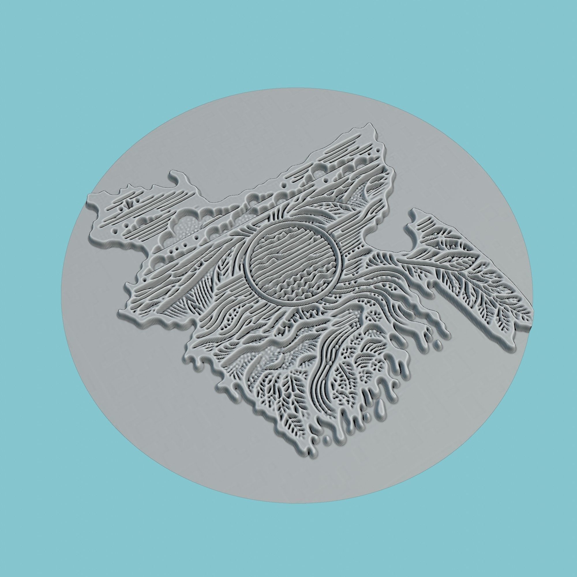 Bangladesh Map Medallion 3D print model_3