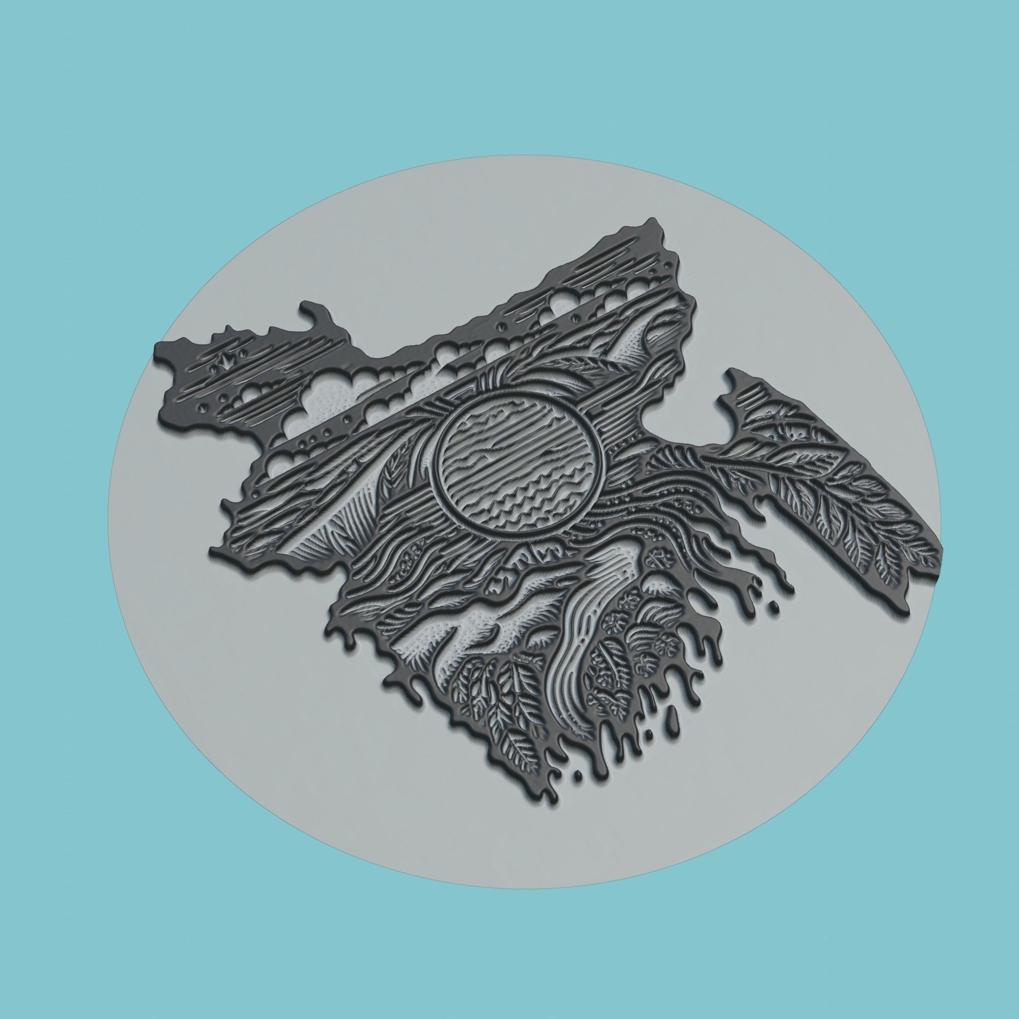 Bangladesh Map Medallion 3D print model_1