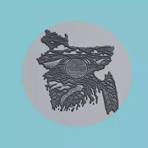 Bangladesh Map Medallion